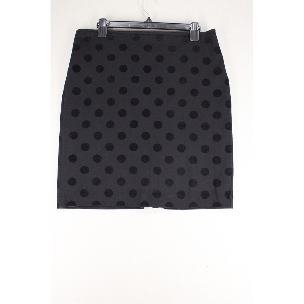 Banana Republic Pencil Skirt 8 Black Velvet Polka Dot Stretch Career Preppy
